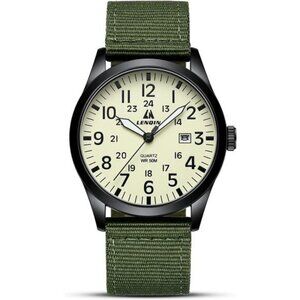 Mens Watches Unisex Military Sport Nylon Strap Stylish Luminous Analog Quartz